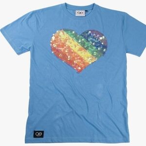 QE Cyan Sequin Tee SZ MEDIUM NWT